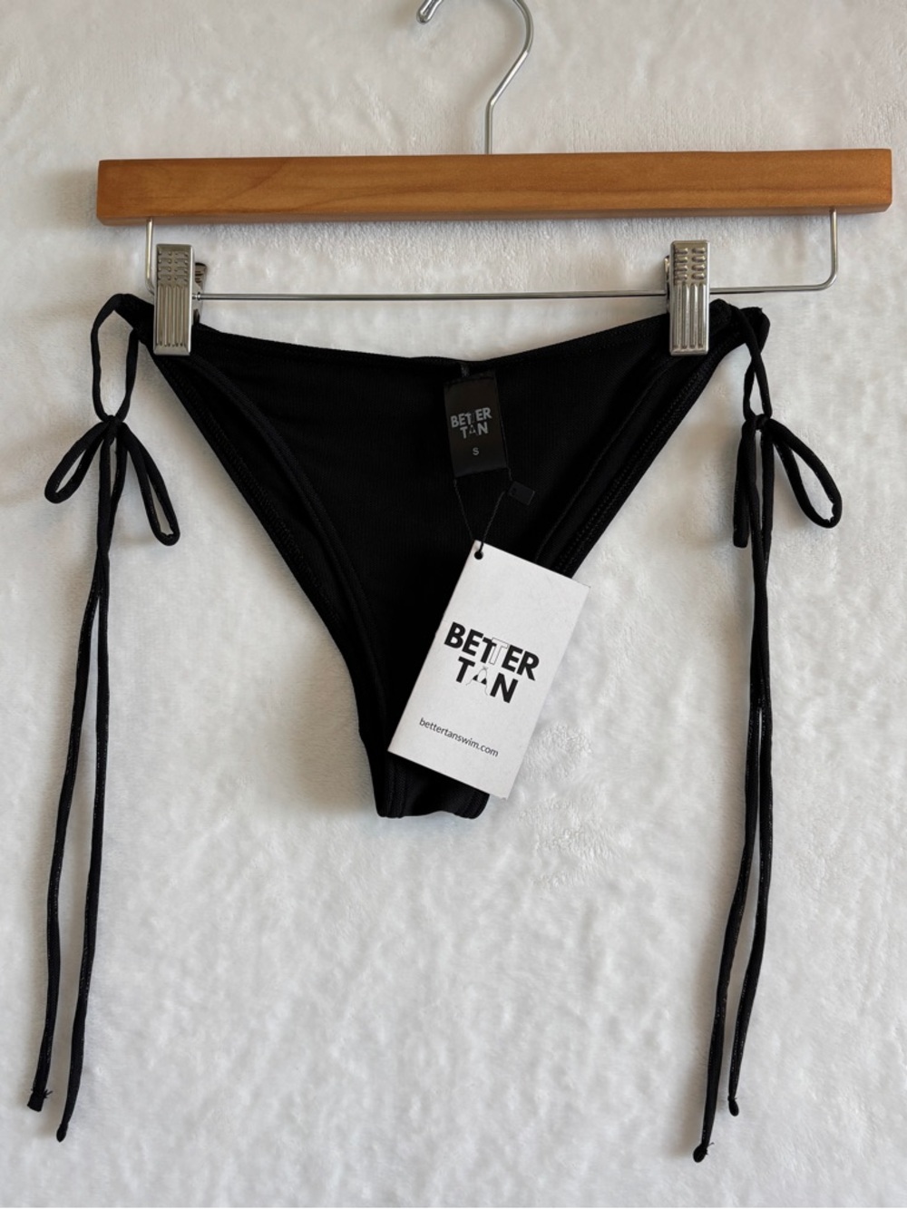 Better Tan Black Tie-Side Bikini Bottom NWT